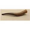Image 7 : Large vintage hunting horn with relief carving and display stand;