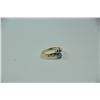 Image 3 : Modern 14k yellow gold ladies ring set with a pear