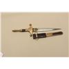 Image 1 : Arabian Touareg dagger, approximately 18 overall, brass mounted, with decorated