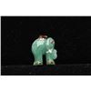 Image 1 : Carved jade elephant with red stone eye and gold mounts.