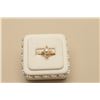 Image 1 : 7mm pearl ring with 4 diamonds 18kt YG. Antique. Est.: