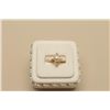 Image 3 : 7mm pearl ring with 4 diamonds 18kt YG. Antique. Est.: