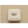 Image 3 : Brilliant 14 karat white gold ladies vintage design ring set