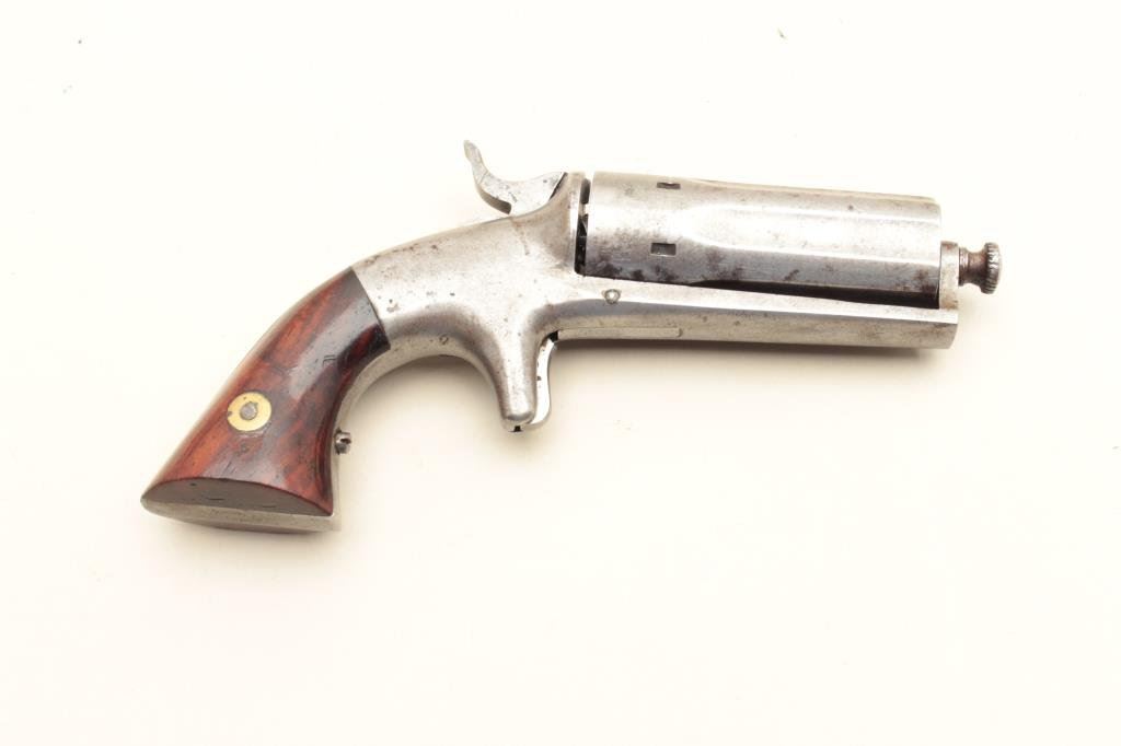 Bacon pepperbox derringer, 6 shot, .22 caliber, 2.5 barrels, rosewood