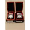 Image 2 : Two 25th Anniversary Silver Eagle First Release coins; ANACS-MS70 slabbed