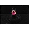 Image 1 : Vintage 14kt yellow gold ring with lab created pink stone