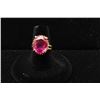 Image 2 : Vintage 14kt yellow gold ring with lab created pink stone