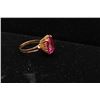 Image 4 : Vintage 14kt yellow gold ring with lab created pink stone