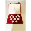 Image 1 : Cased set of 28 Moscow 1980 Olympics commemorative proof coins.