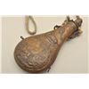 Image 2 : Lot consisting of 19th Century powder flask With buff leather