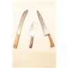 Image 2 : 3 Antique Butcher Knives, 1 in box, little Injun Line.