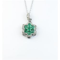 EMERALD  DIAMOND PENDANT