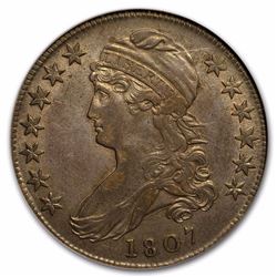 1807 Large Stars 50/20 Capped Bust Half Dollar AU-53 NGC 210 YEARS OLD