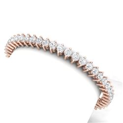 10 CTW Certified VS/SI Diamond Bracelet 18K Rose Gold - REF-658X6T - 40014