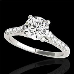 1.45 CTW H-SI/I Certified Diamond Solitaire Ring 10K White Gold - REF-163F5M - 34979