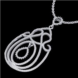 2 CTW Micro Pave Designer VS/SI Diamond Certified Necklace 14K White Gold - REF-149X5T - 22449