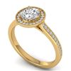 Image 2 : 1.1 CTW Certified VS/SI Diamond Solitaire Micro Halo Ring 14K Yellow Gold - REF-188X5T - 30353
