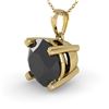 Image 1 : 1.50 CTW Black Diamond Designer Necklace 14K Yellow Gold - REF-49K5R - 38426