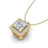 Image 2 : 1.93 CTW Princess VS/SI Diamond Solitaire Micro Pave Necklace 18K Yellow Gold - REF-436W4H - 37174