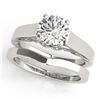 Image 1 : 1 CTW Certified VS/SI Diamond Solitaire 2Pc Wedding Set 14K White Gold - REF-362T8X - 31859