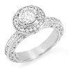 Image 1 : 2.0 CTW Certified VS/SI Diamond Ring 18K White Gold - REF-430M9F - 11365