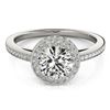 Image 1 : 1.55 CTW Certified VS/SI Diamond Solitaire Halo Ring 18K White Gold - REF-408M2F - 26922