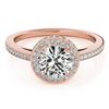 Image 1 : 1 CTW Certified VS/SI Diamond Solitaire Halo Ring 18K Rose Gold - REF-143N6Y - 26917