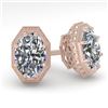 Image 1 : 1.0 CTW VS/SI Oval Cut Diamond Stud Solitaire Earrings 18K Rose Gold - REF-169K3R - 35957