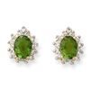 Image 1 : 3.75 CTW Green Tourmaline & Diamond Earrings 14K Yellow Gold - REF-85H5W - 10690