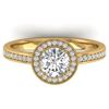 Image 1 : 1.65 CTW Certified VS/SI Diamond Solitaire Micro Halo Ring 14K Yellow Gold - REF-228K5R - 30431