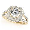 Image 2 : 1.72 CTW Certified VS/SI Diamond 2Pc Wedding Set Solitaire Halo 14K Yellow Gold - REF-243X5T - 30908