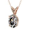 Image 2 : 1 CTW Certified VS/SI Quality Oval Diamond Solitaire Necklace 10K Rose Gold - REF-267F8M - 33193