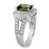 Image 2 : 2.55 CTW Green Tourmaline & Diamond Ring 18K White Gold - REF-116M2F - 11334