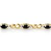 Image 2 : 3.42 CTW Blue Sapphire & Diamond Bracelet 10K Yellow Gold - REF-43R6K - 12879