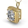 Image 1 : 1 CTW VS/SI Cushion Cut Diamond Solitaire Necklace 18K Yellow Gold - REF-332W8H - 36007