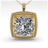 Image 2 : 1 CTW VS/SI Cushion Cut Diamond Solitaire Necklace 18K Yellow Gold - REF-332W8H - 36007