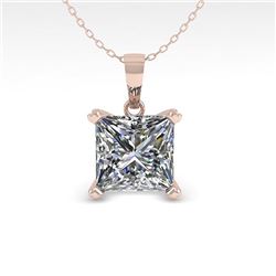 0.50 CTW VS/SI Princess Diamond Designer Necklace 14K White Gold - REF-85T8X - 38410