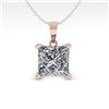 Image 1 : 0.50 CTW VS/SI Princess Diamond Designer Necklace 14K White Gold - REF-85T8X - 38410
