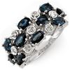 Image 1 : 4.20 CTW Blue Sapphire & Diamond Ring 10K White Gold - REF-48M4F - 11313