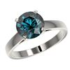 Image 2 : 2.50 CTW Certified Intense Blue SI Diamond Solitaire Engagement Ring 10K White Gold - REF-608M5F - 3
