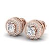 Image 1 : 2.09 CTW VS/SI Diamond Solitaire Art Deco Stud Earrings 18K Rose Gold - REF-254M5F - 37140