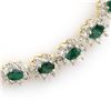 Image 1 : 22.0 CTW Emerald & Diamond Necklace 14K Yellow Gold - REF-771X8T - 13987