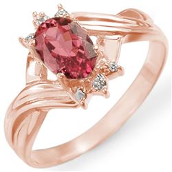 0.79 CTW Pink Tourmaline & Diamond Ring 14K Rose Gold - REF-28N2Y - 11424