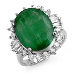 10.07 CTW Emerald & Diamond Ring 18K White Gold - REF-136T2X - 13217