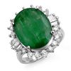 Image 1 : 10.07 CTW Emerald & Diamond Ring 18K White Gold - REF-136T2X - 13217