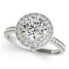 Image 2 : 1.08 CTW Certified VS/SI Diamond Solitaire Halo Ring 18K White Gold - REF-200X2T - 26985