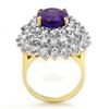 Image 2 : 12.50 CTW Tanzanite & Diamond Ring 14K Yellow Gold - REF-660F9M - 13427