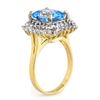 Image 2 : 5.10 CTW Blue Topaz & Diamond Ring 14K Yellow Gold - REF-82Y8N - 13201