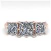 Image 1 : 2.0 CTW Past Present Future VS/SI Princess Diamond Ring 18K Rose Gold - REF-414R2K - 35915