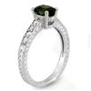 Image 2 : 1.25 CTW Green Tourmaline & Diamond Ring 14K White Gold - REF-40W9H - 10726